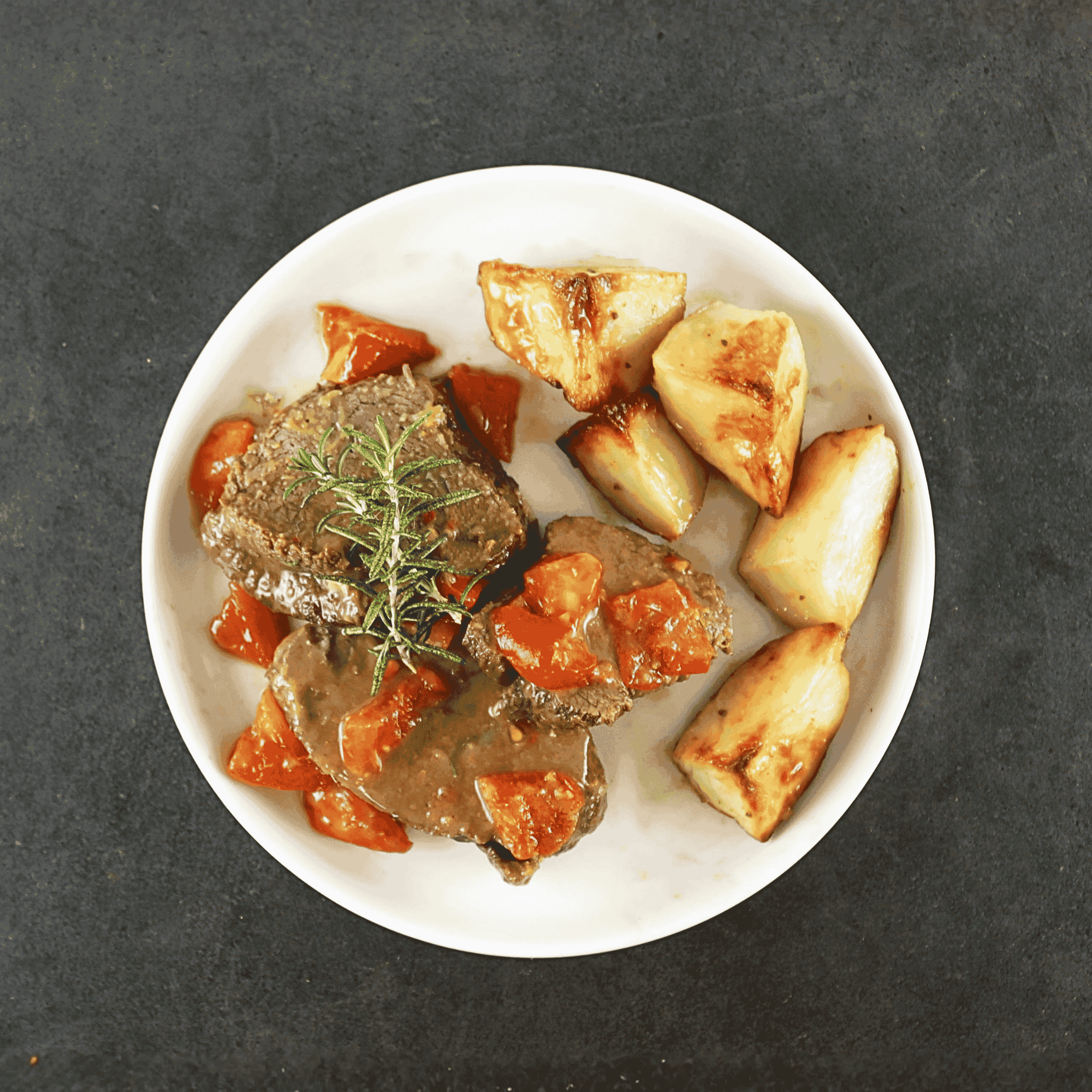Beef Bourguignon with Roasted Red Potatoes 